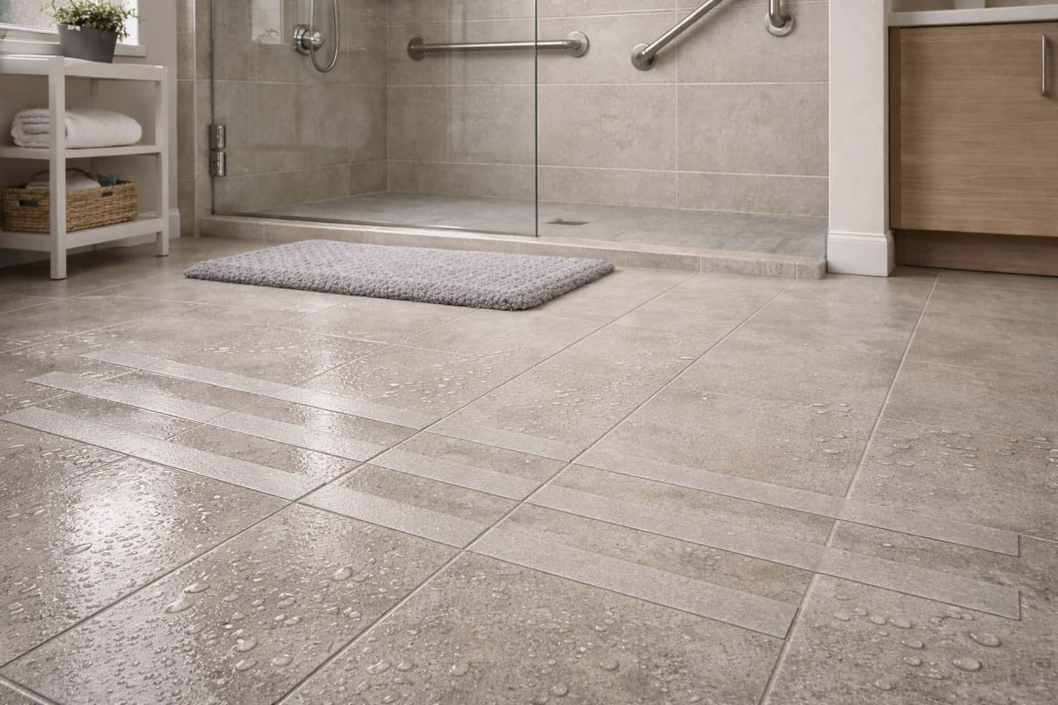 Comment rendre un sol de salle de bain moins glissant ?