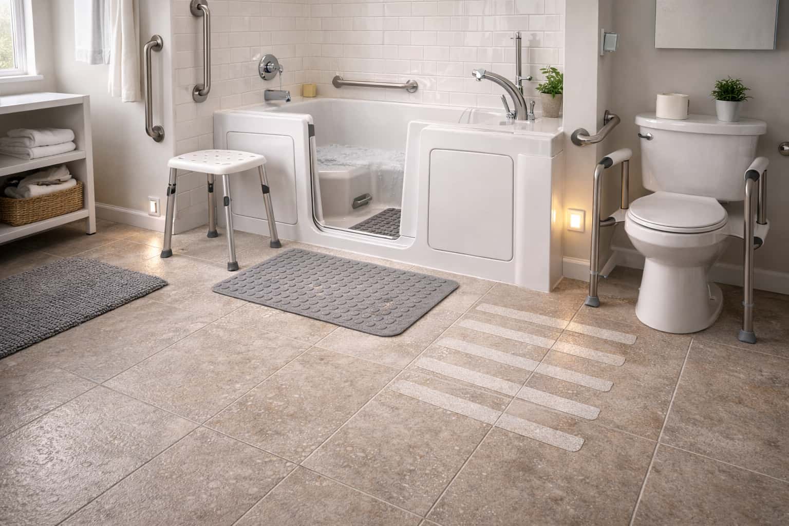 Méthodes simples pour limiter les risques de glissade dans une salle de bain