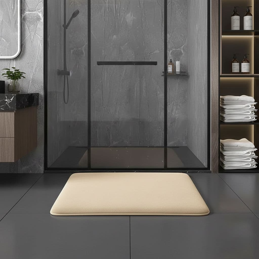 tapis antidérapant salle de bain Beige clair Image
