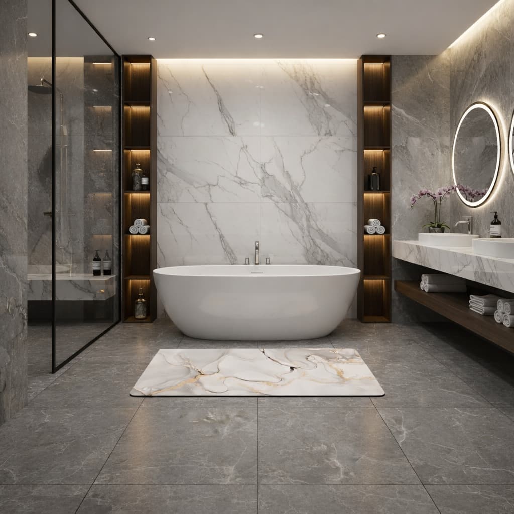 Tapis de Salle de Bain Luxe – Élégance et Confort Premium