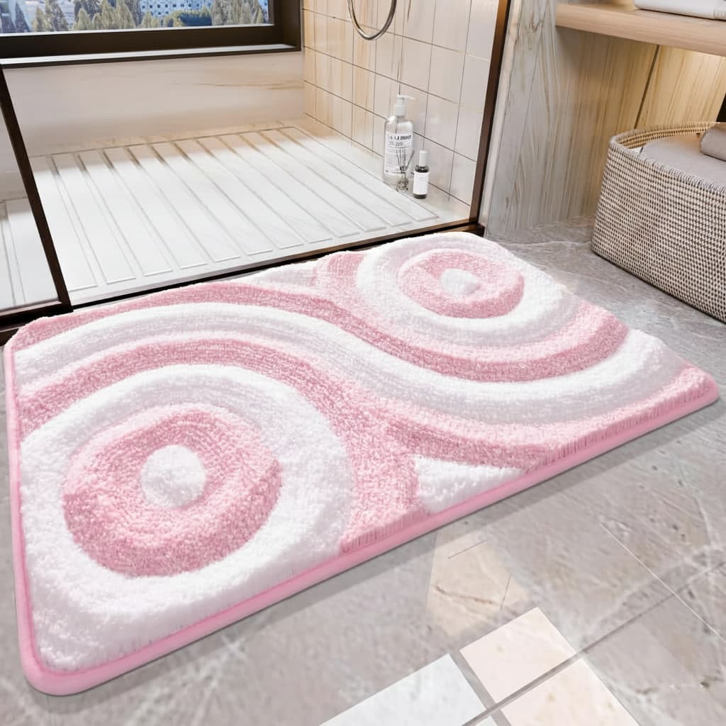 tapis salle de bain rose Image